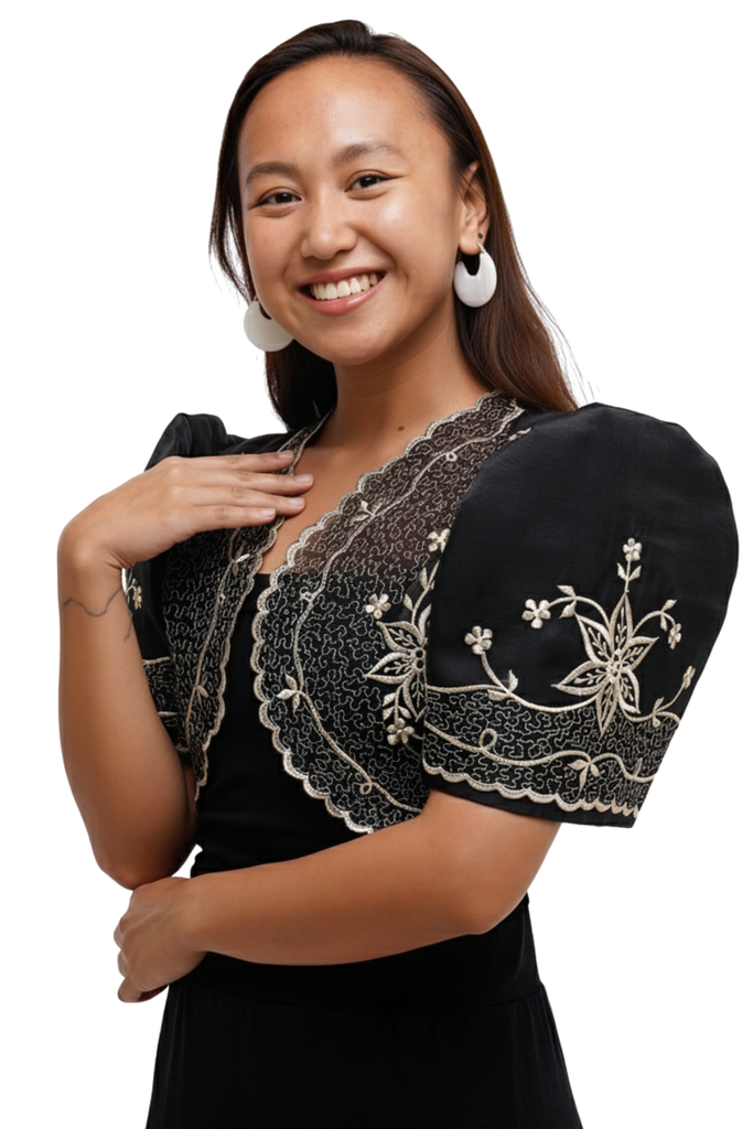Elegant Black Filipiniana Bolero