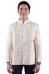 Beige Satin Cocoon Barong Coat