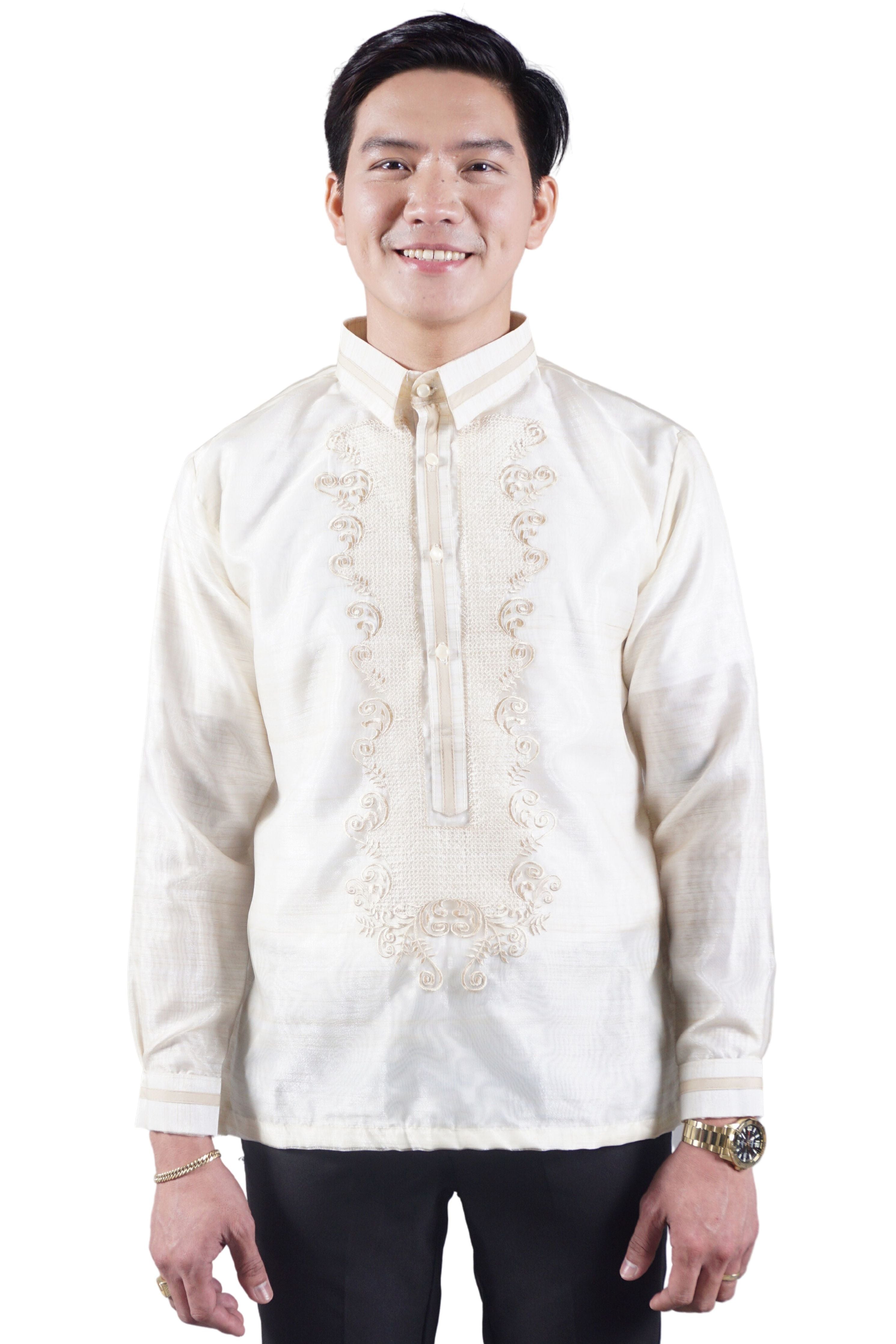 Biege Organza Barong Tagalog