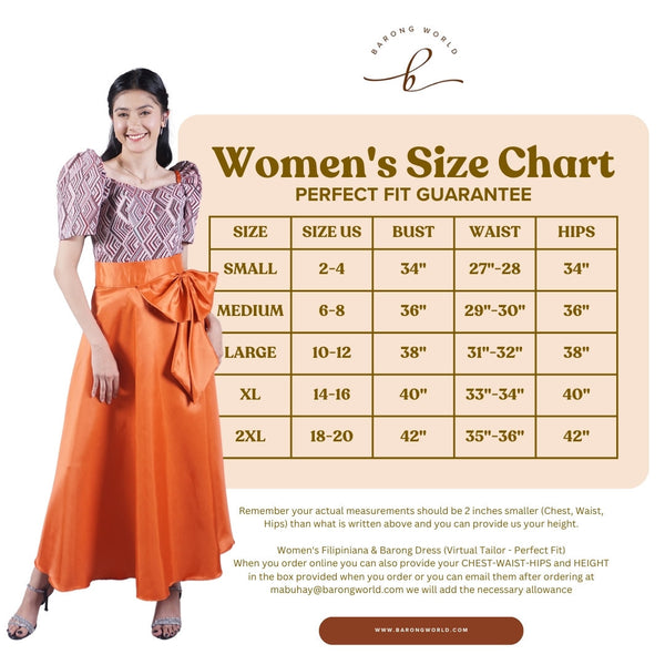 Women's Ilocos Pinilian Handmade Modern Filipiniana Dress - HW22