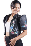 Silk Organza Filipiniana Black Bolero with Flower Design