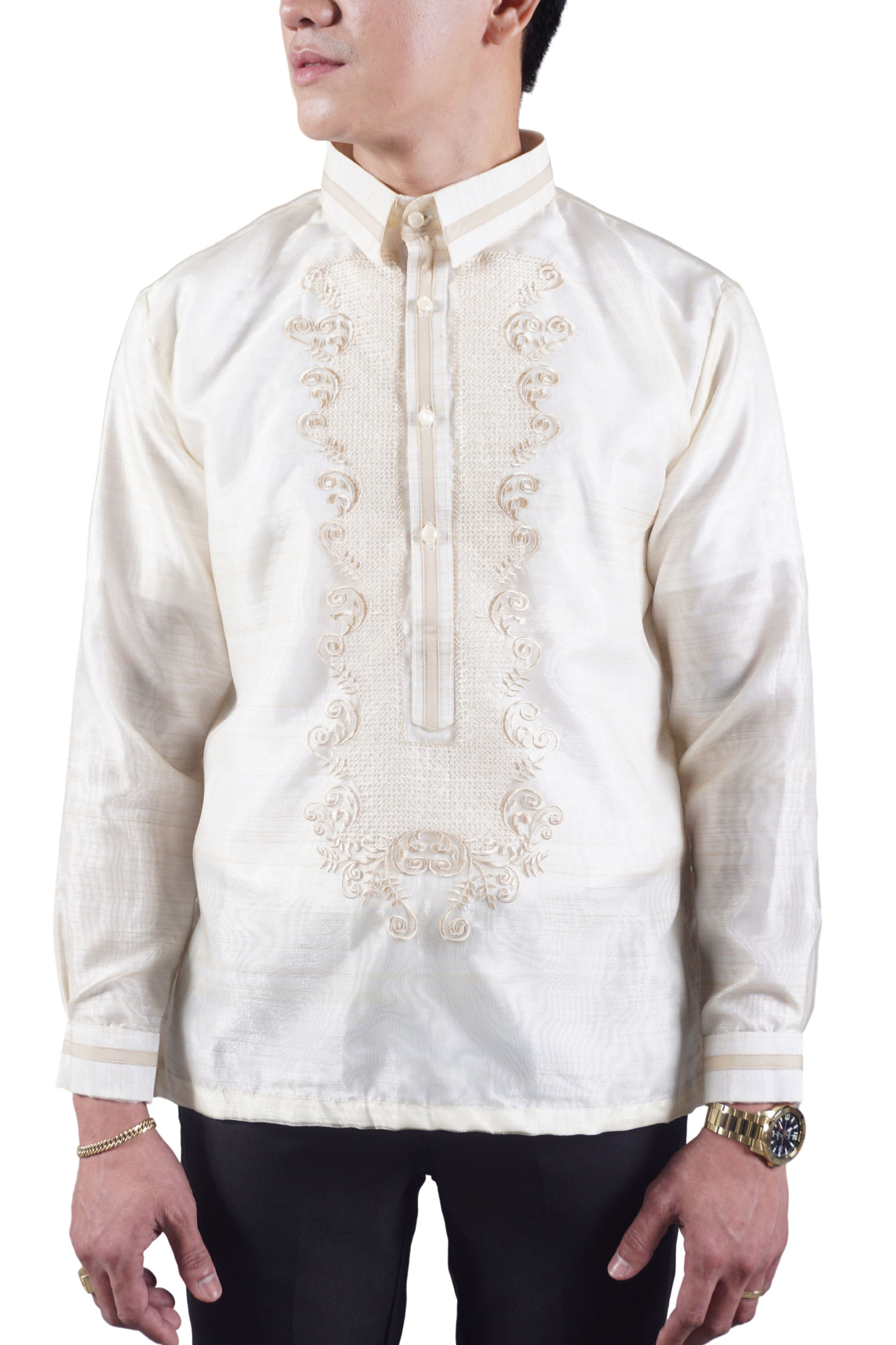 Biege Organza Barong Tagalog