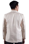 Beige Satin Cocoon Barong Coat Back Details