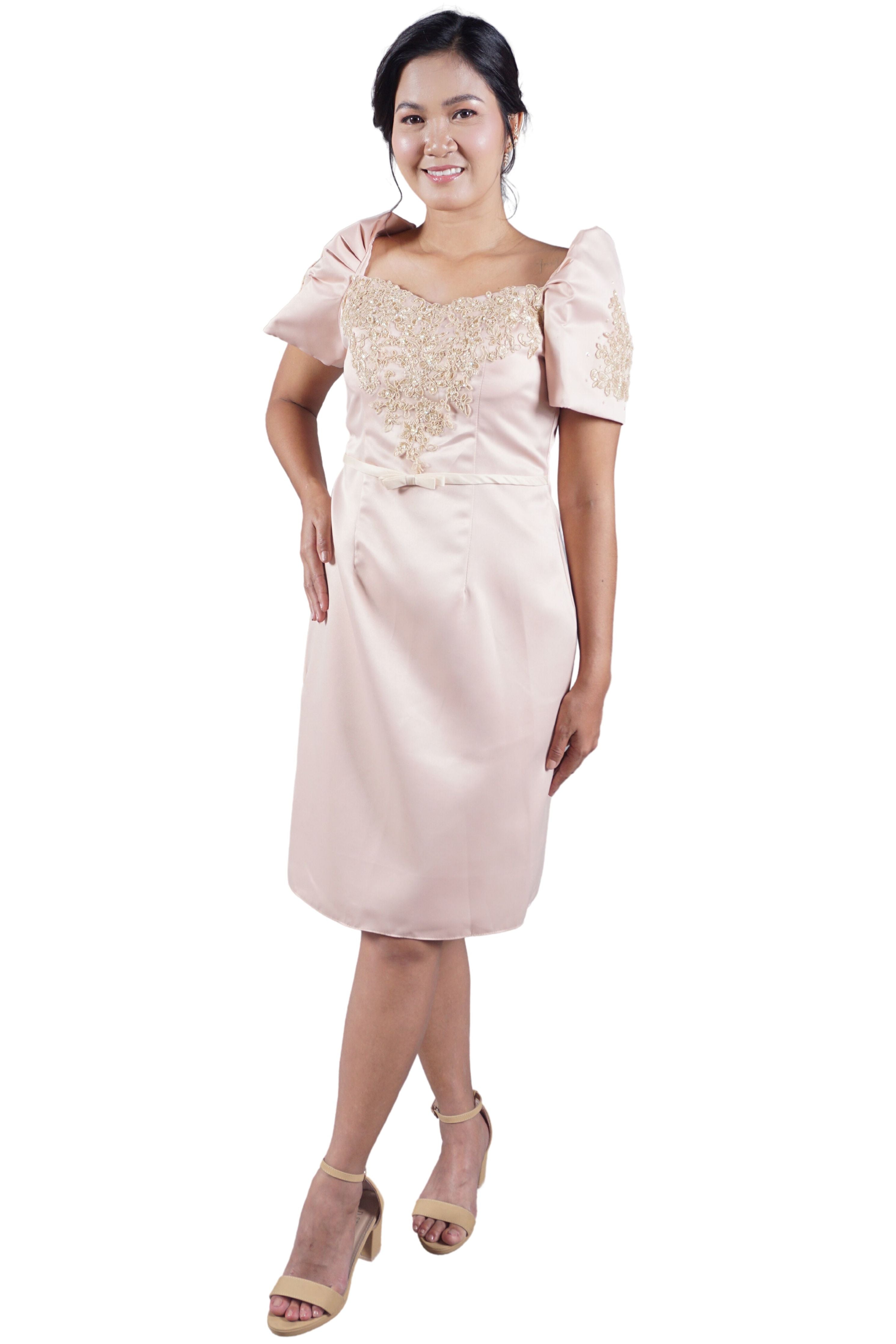 satin dress philippines Ruched satin dress - Women