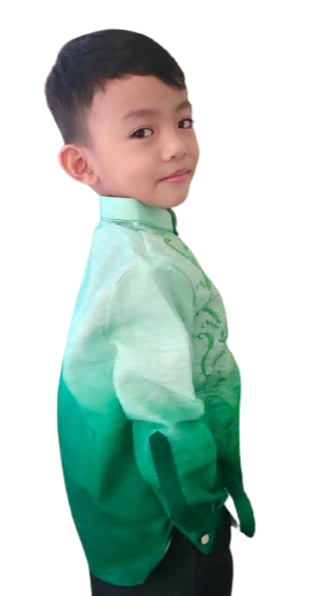 Boys Jusilyn Green Chinese Collar Barong Tagalog Erin Size 6 CL129