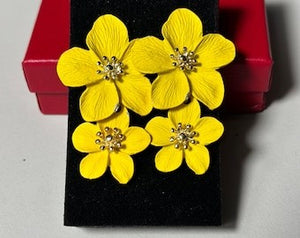 Philippines National Flower Yellow Sampaguita Earrings - A0C21