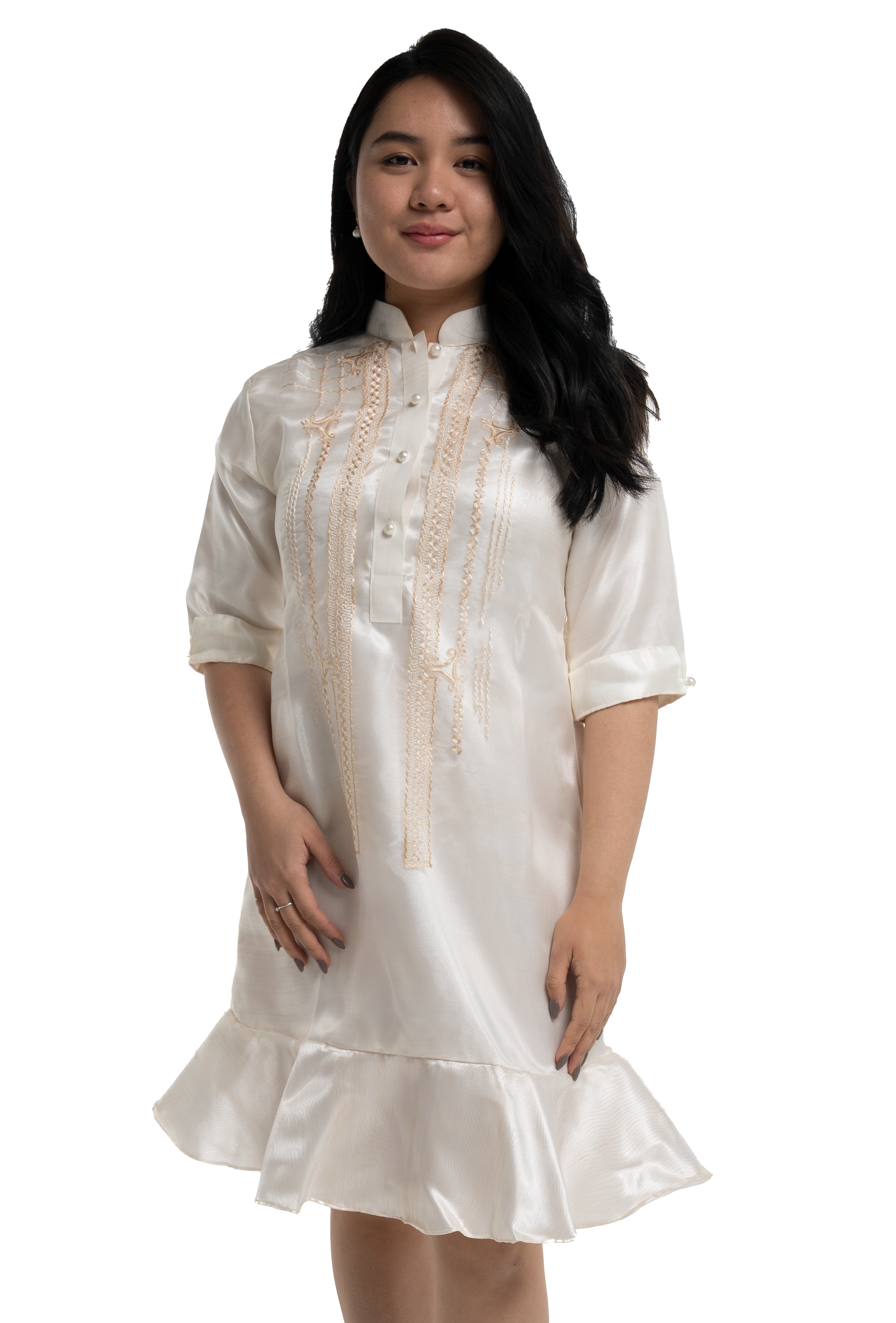 Chic Organza Barong Midi Dress