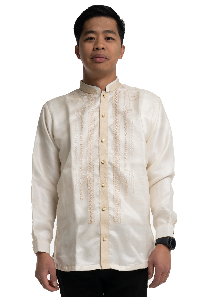 Couples Set White Classic Organza Barong + Organza Barong Dress - JF24 ...