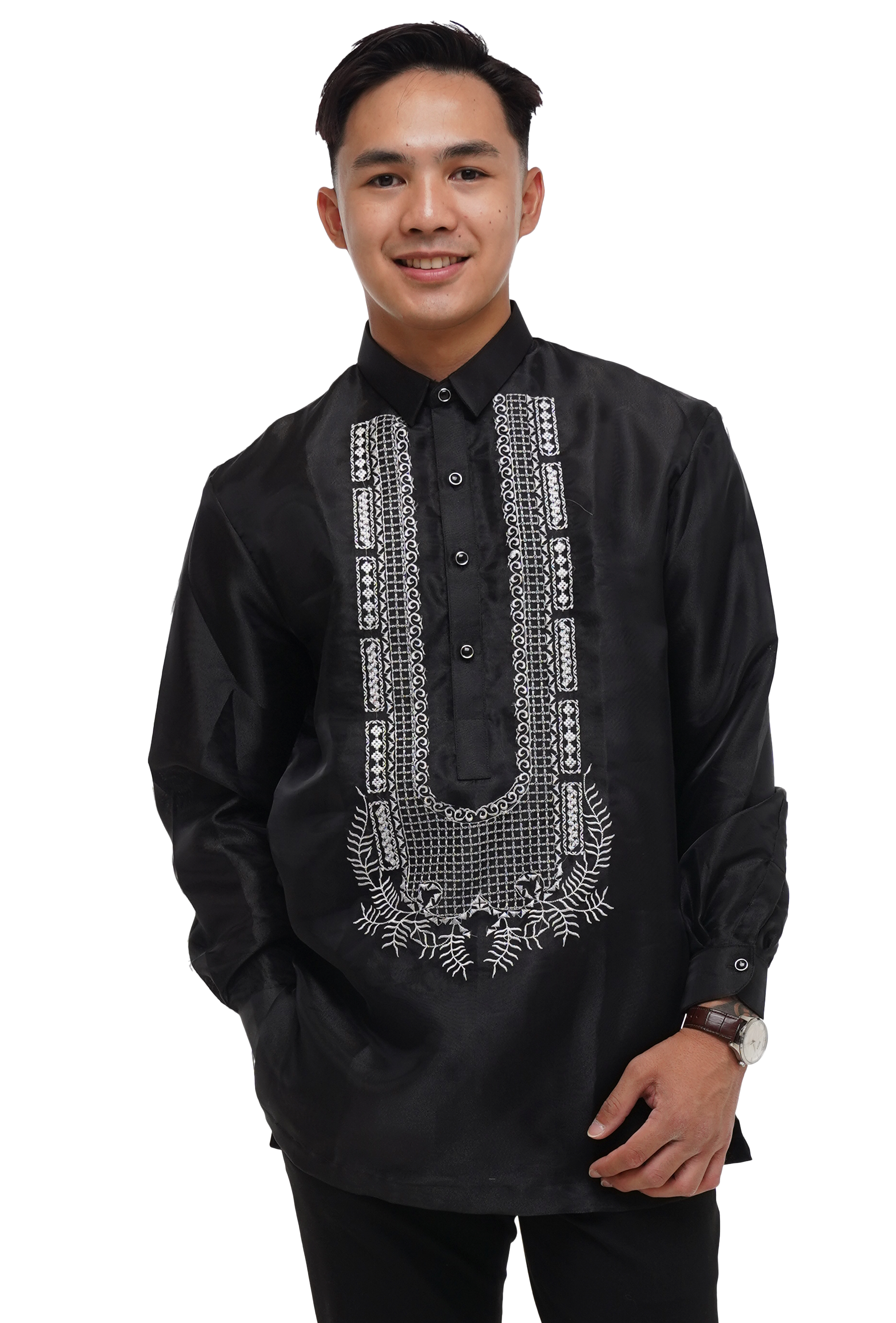 Premium Black with Embroidery Barong Tagalog