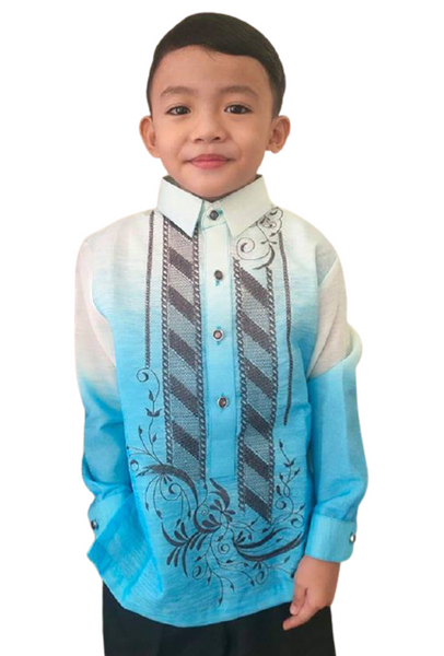 Blue  Barong Tagalog for Kids