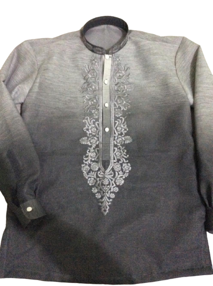Mono Gray Jusi Barong Tagalog For Boys