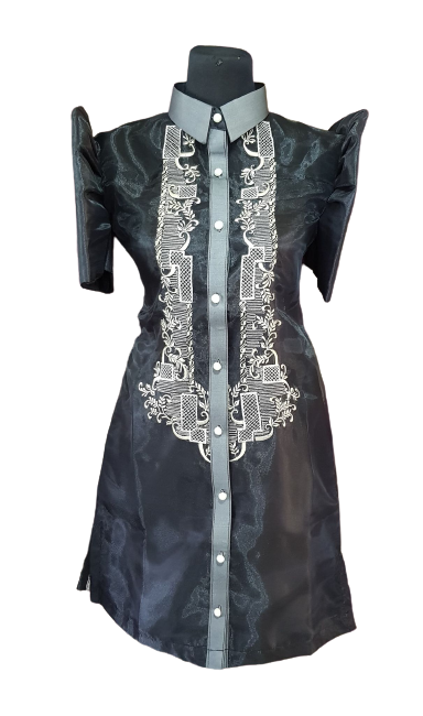 Organza Barong Dress with Embroidery