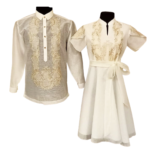 White Jusilyn Barong Tagalog Set