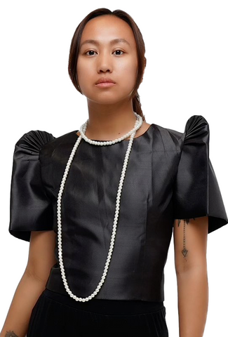 Black Filipiniana Top