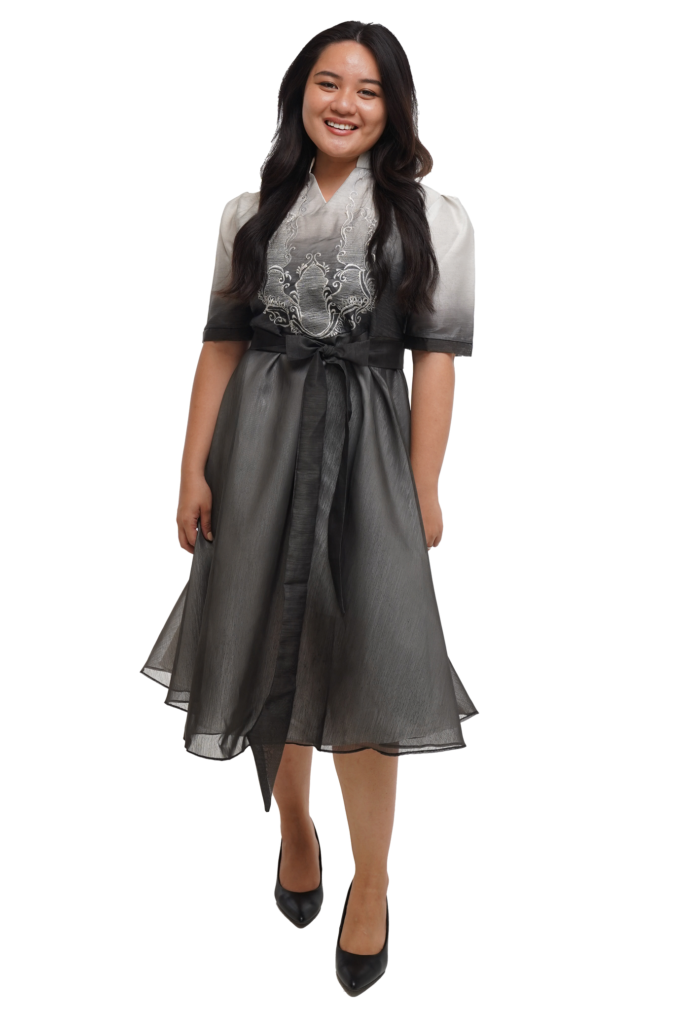 Mono Black Organza Filipiniana Dress
