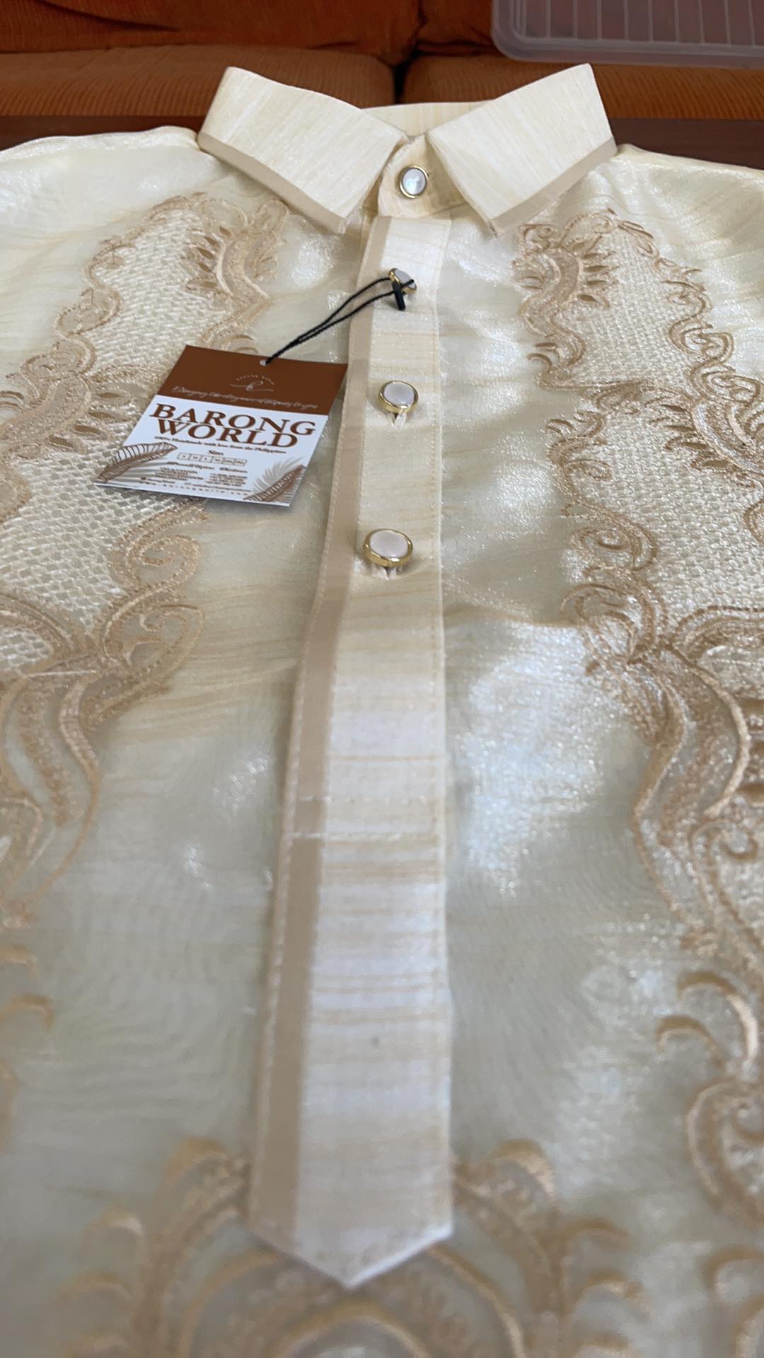 Organza Barong Tagalog Full Front Detailing