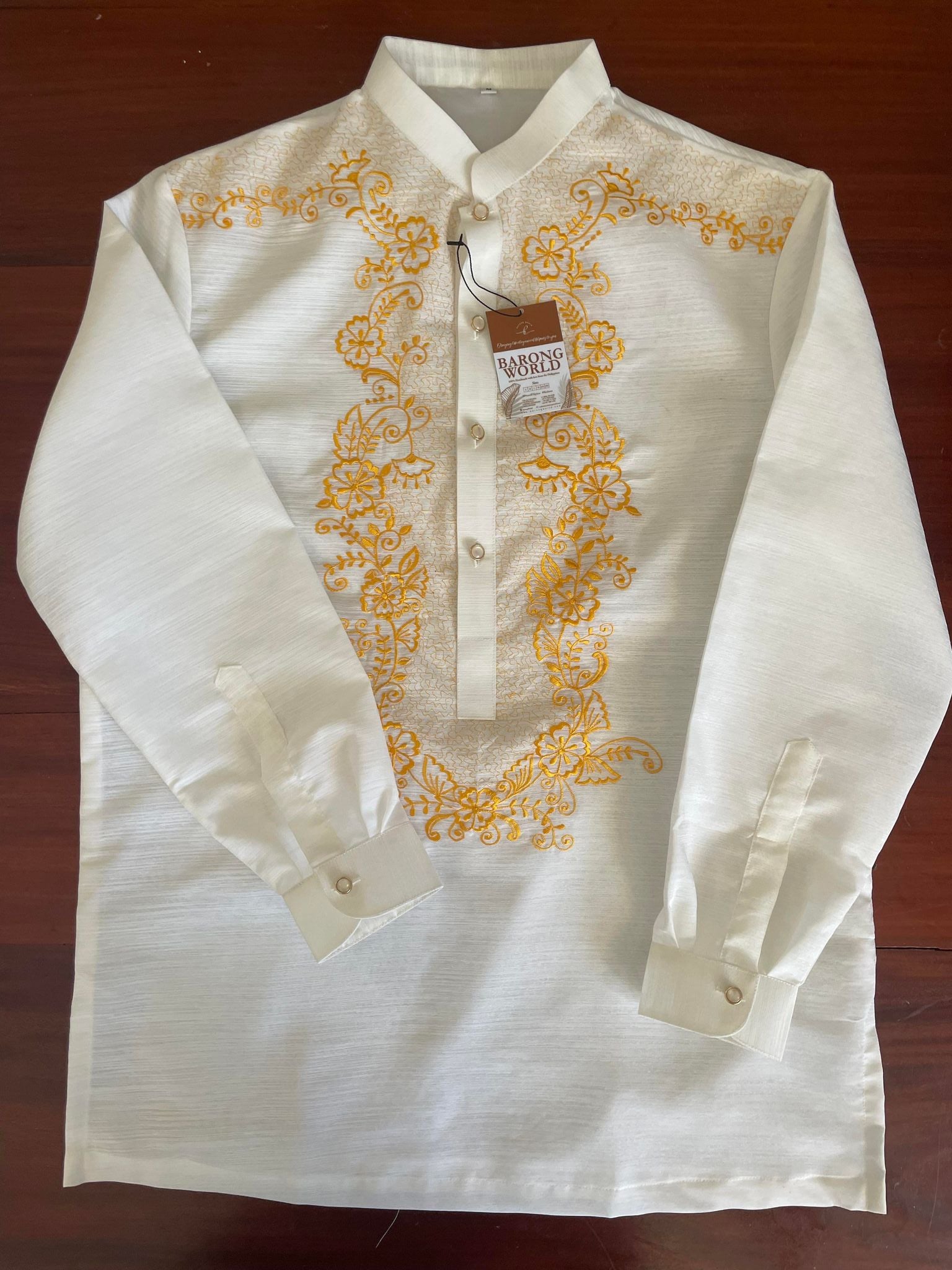 White Jusi Modern Barong Tagalog