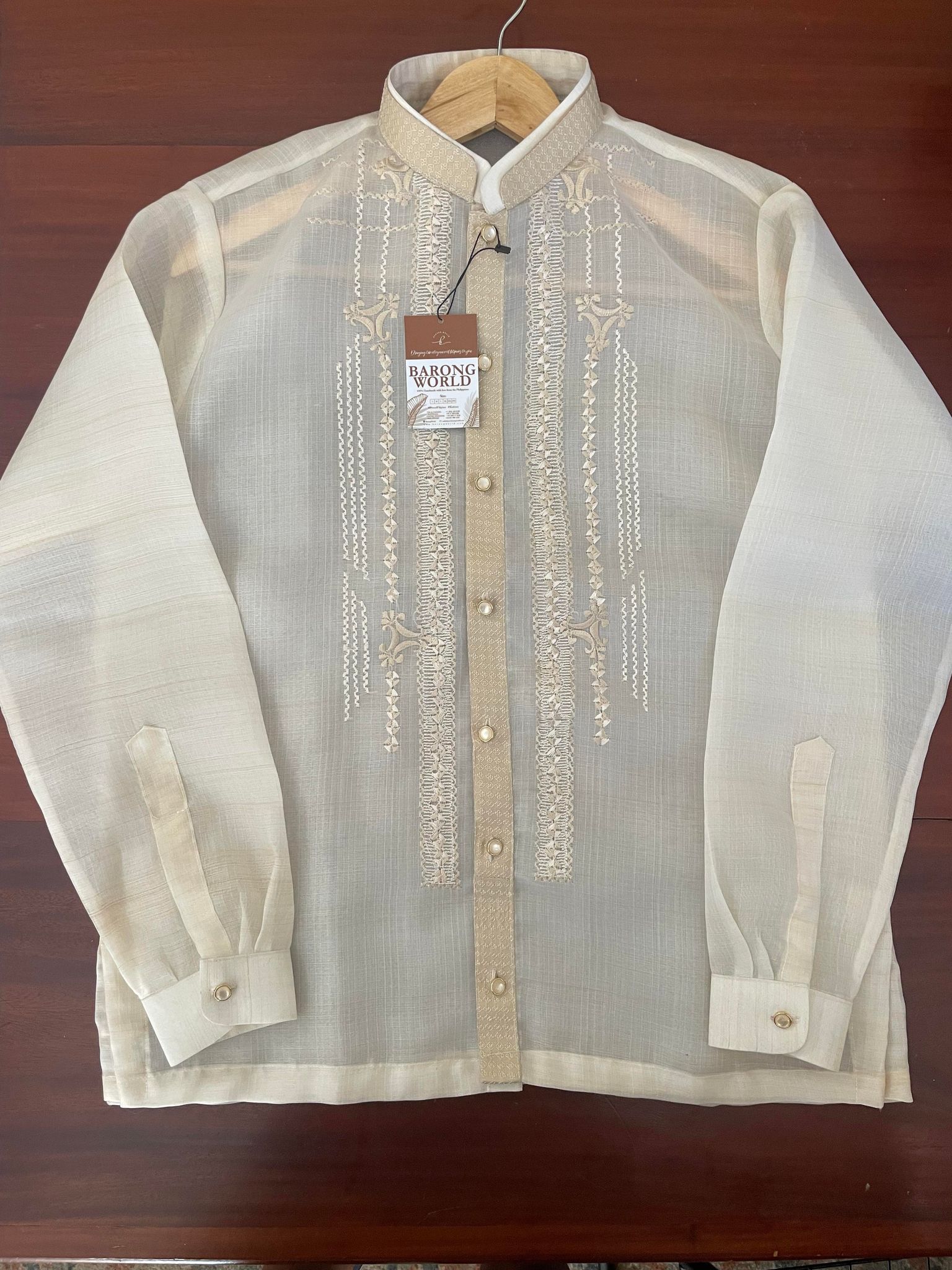 Off-White Beige Cocoon Barong Tagalog