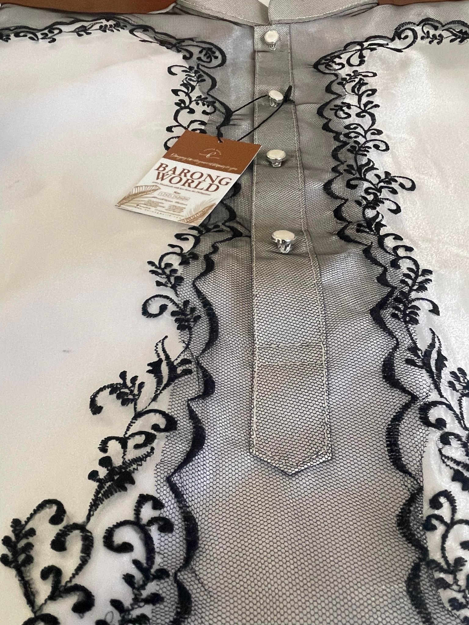 Short Sleeves Barong Tagalog Front Detailing