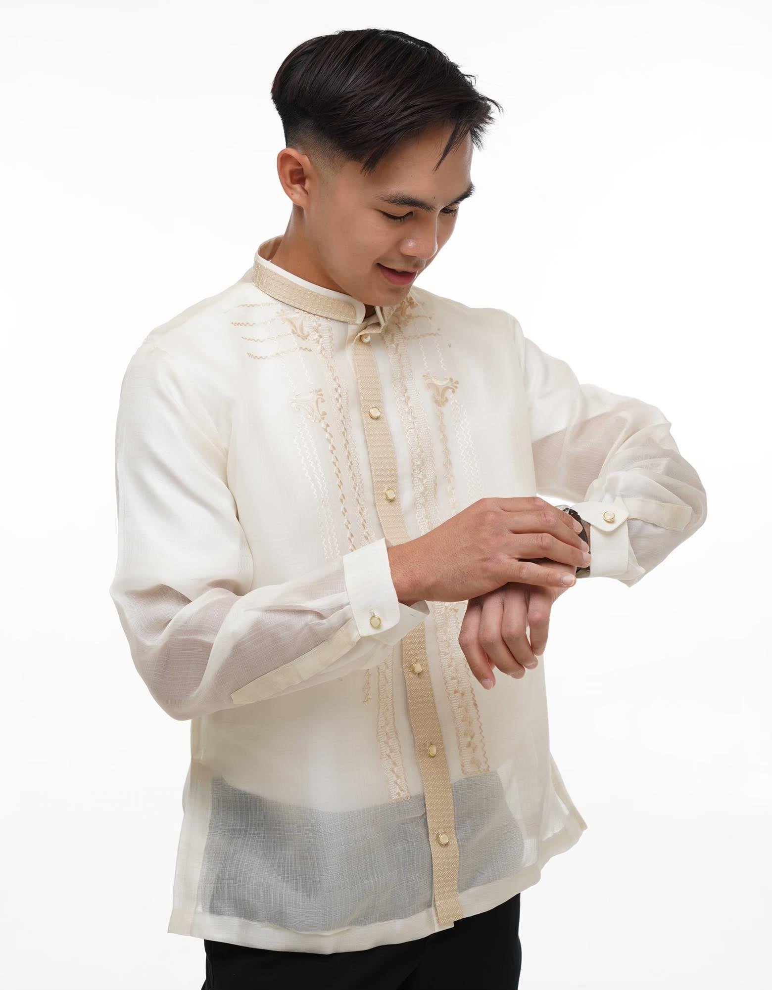 Off-White Beige Cocoon Barong Tagalog