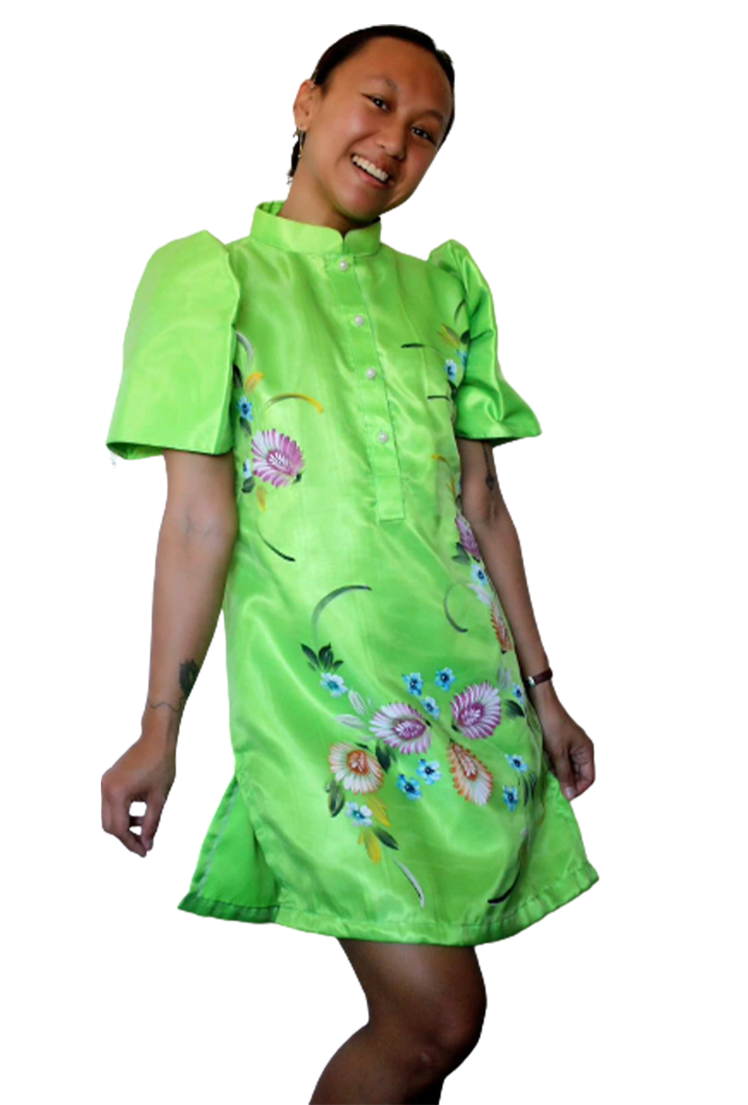 slim fit dress slacks Green Duchess Filipiniana Gown main image 0