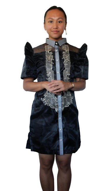 Black Organza Barong Filipiniana Dress