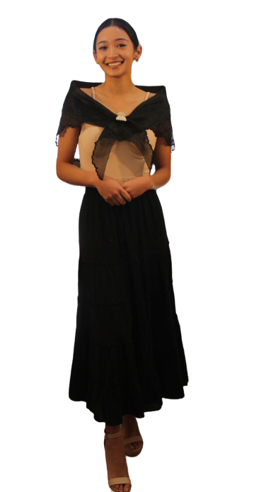 Black Alampay with Black Embroidery