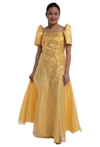 Golden Yellow Filipiniana Gown