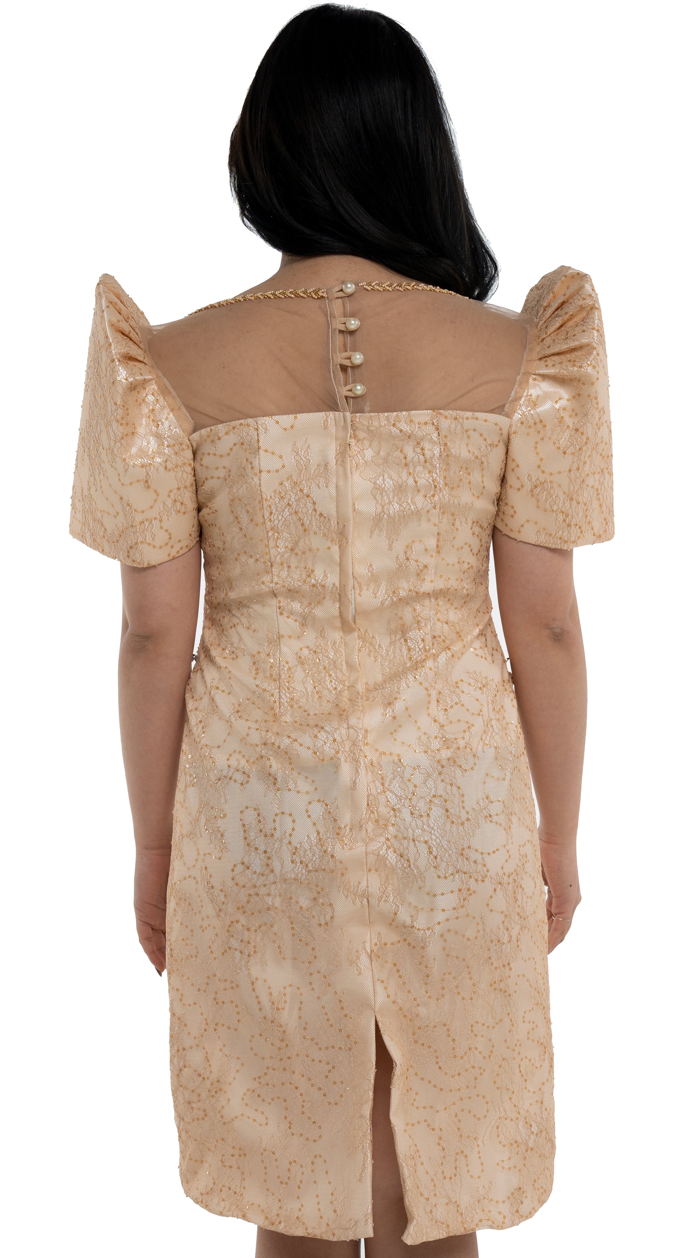 Pinya Filipiniana Midi Dress Back Details