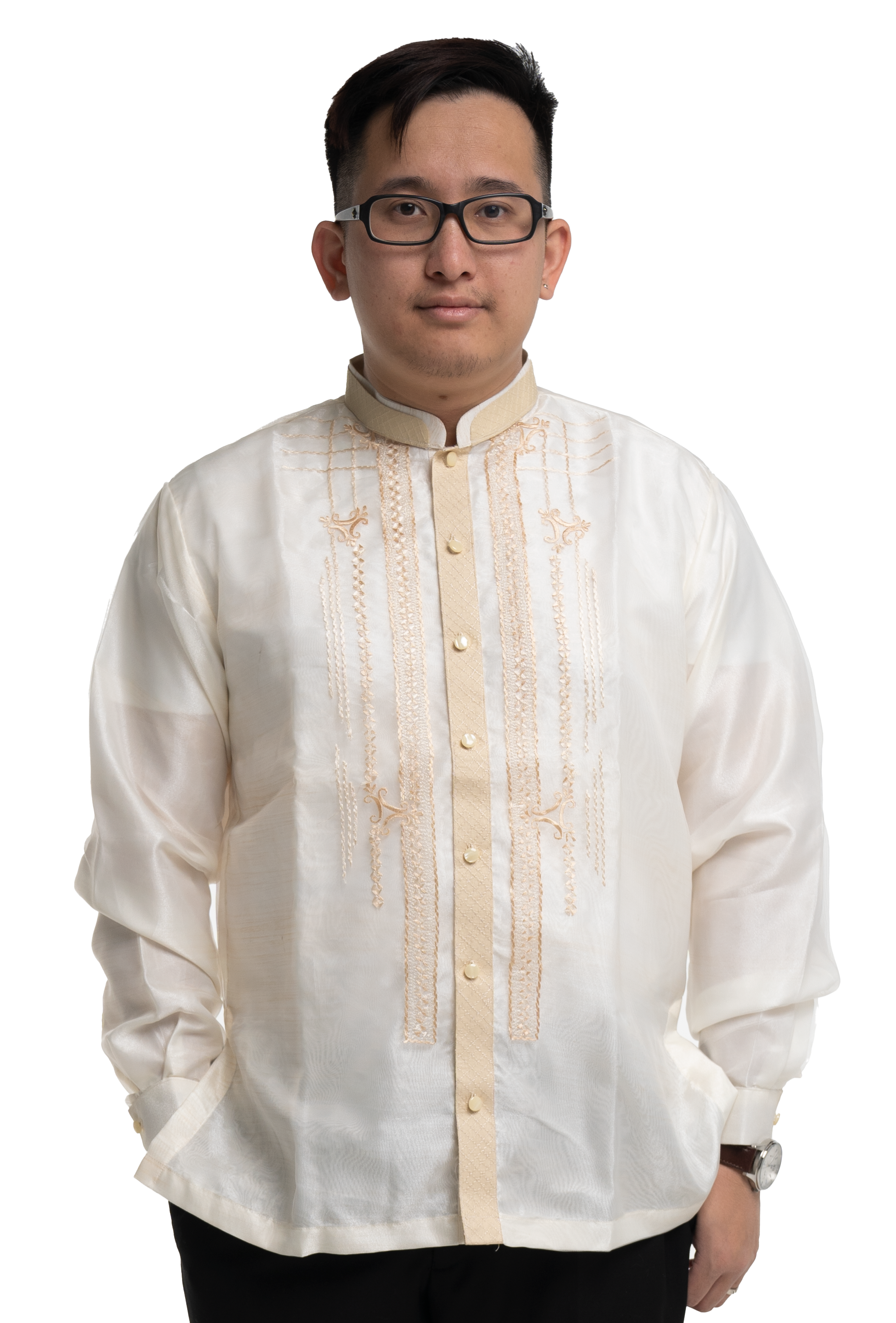 Beige Organza with Embroidery Barong Tagalog