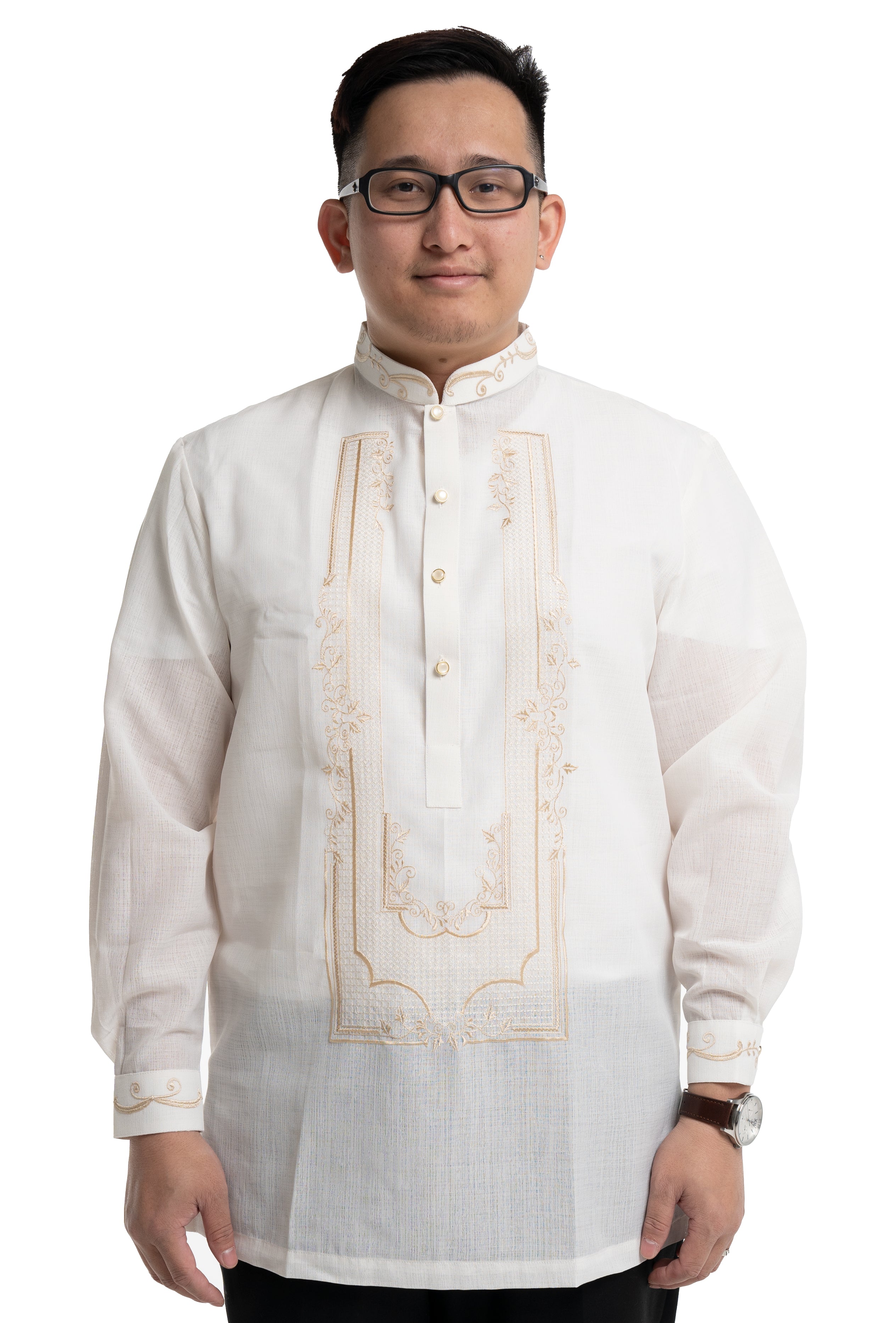 Ivory Jusi Barong Tagalog U-Embroidery