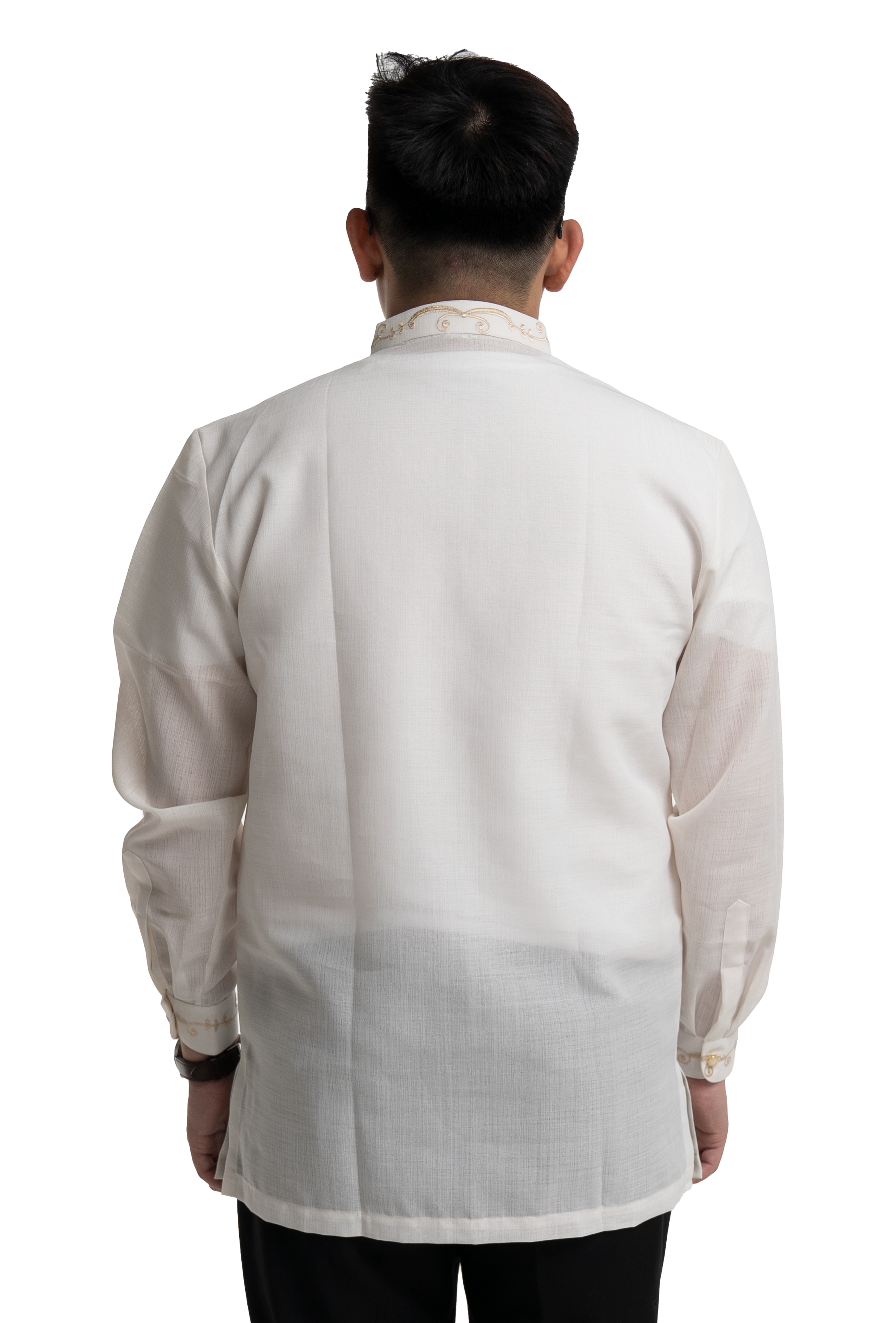 Ivory Beige Barong Tagalog Back Details