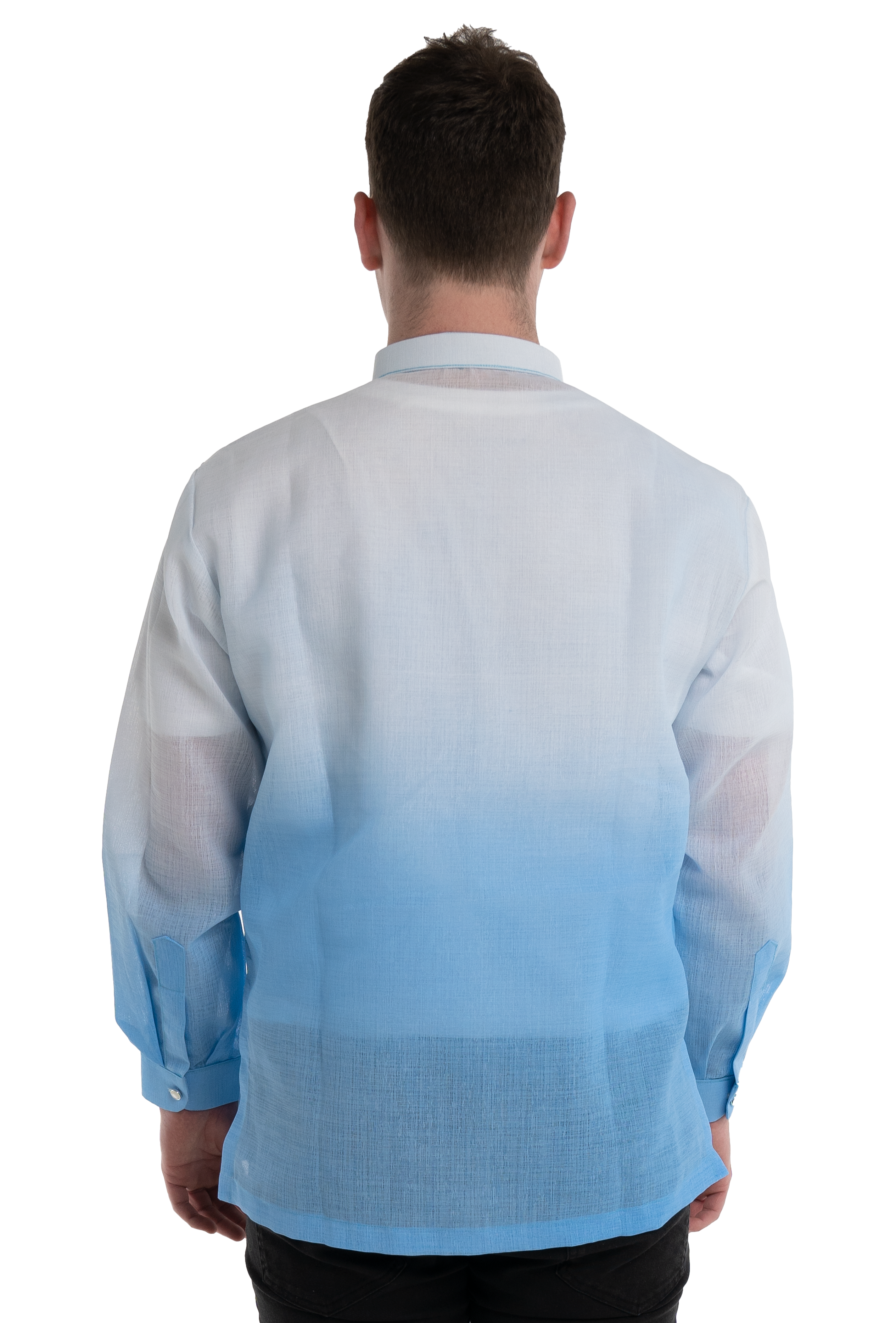 Mono Blue Barong Tagalog Back Details