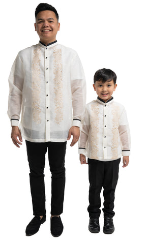 Father and Son White Barong Set