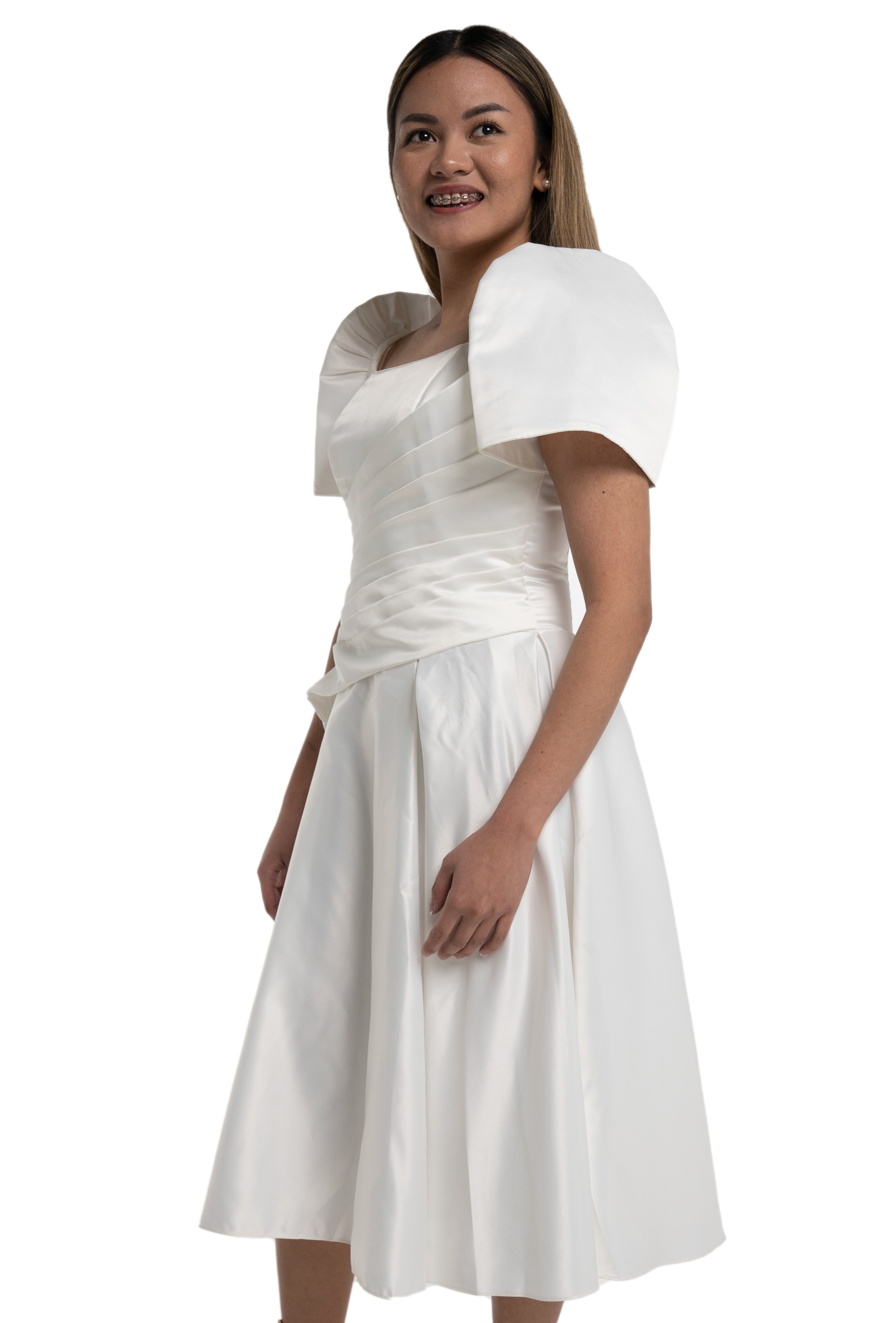 White Modern Filipiniana Dress
