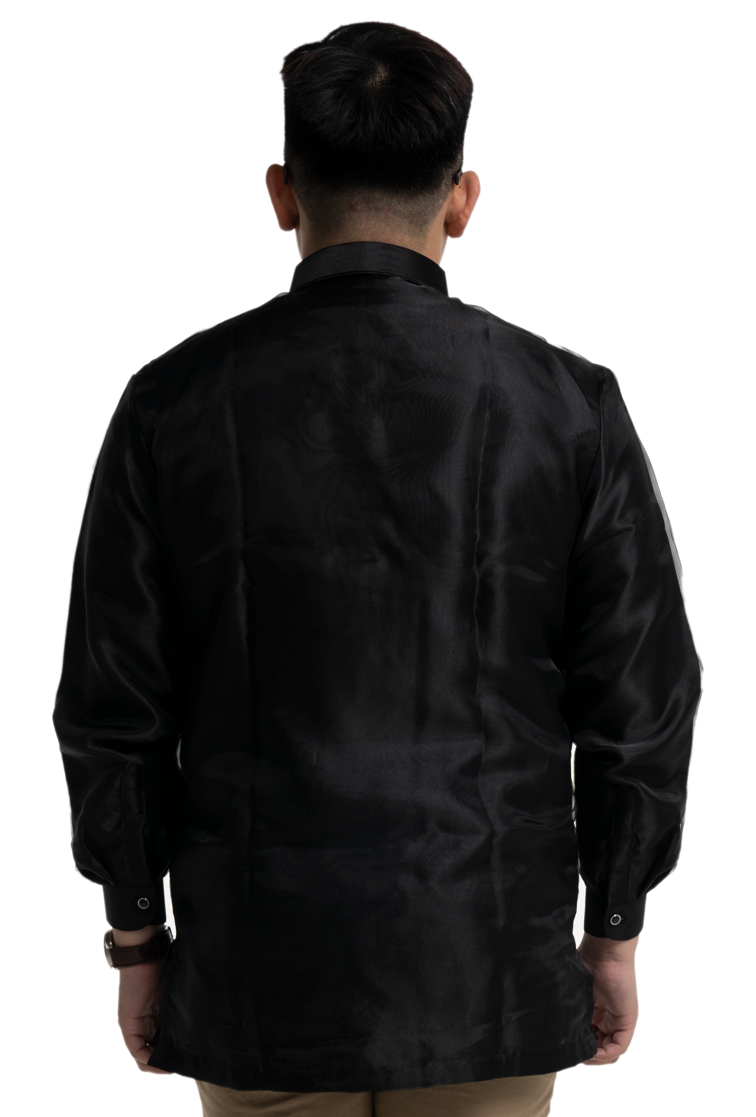 Black Satin Cultural Barong Tagalog