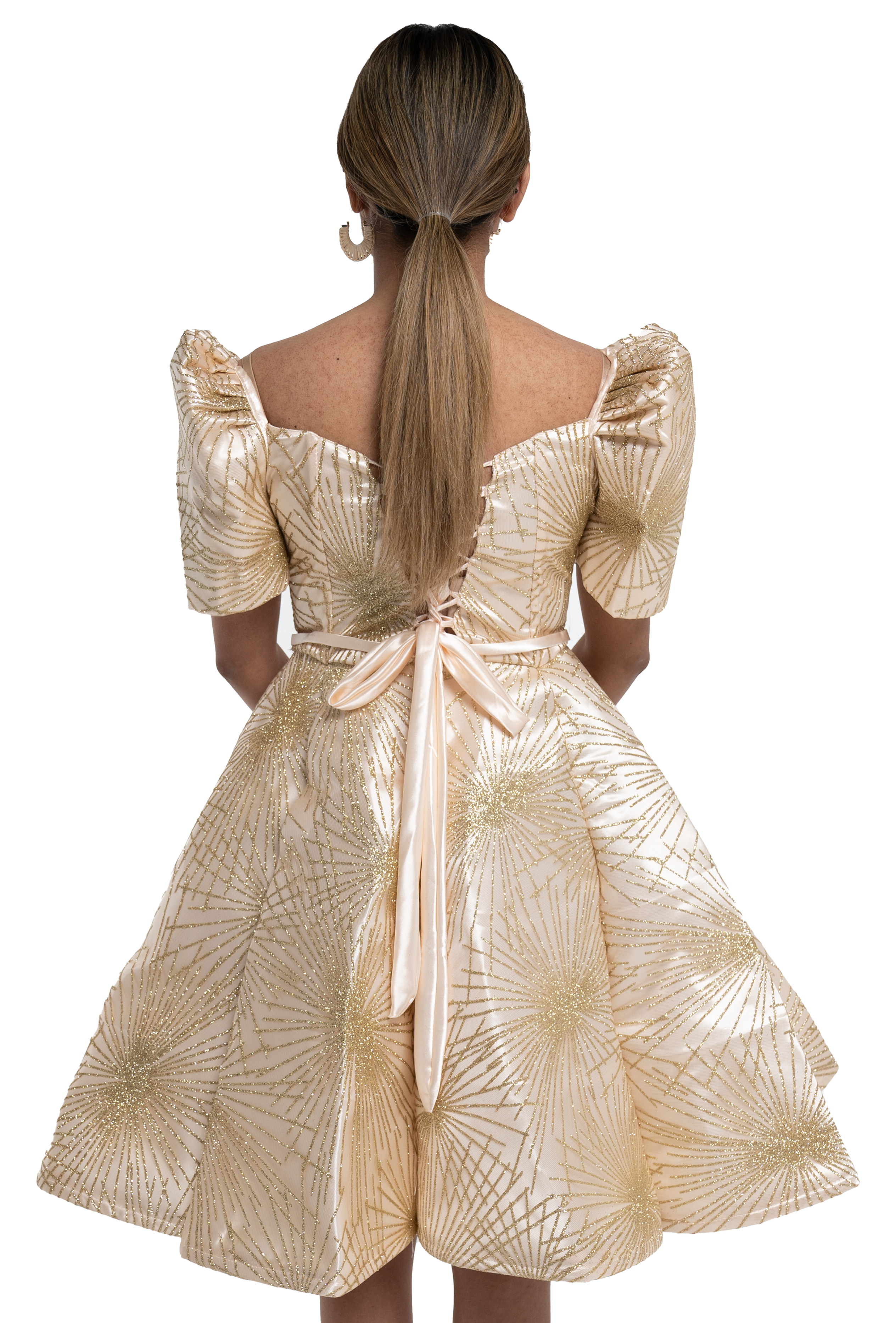 Cocktail Filipiniana Dress Back View Details