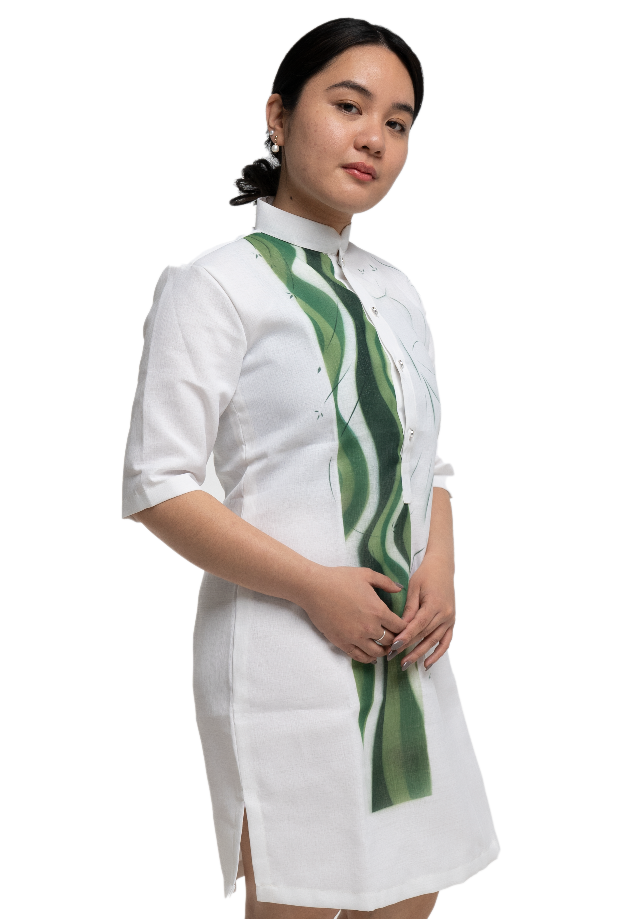 Premium Jusi Barong Dress Cultural Green