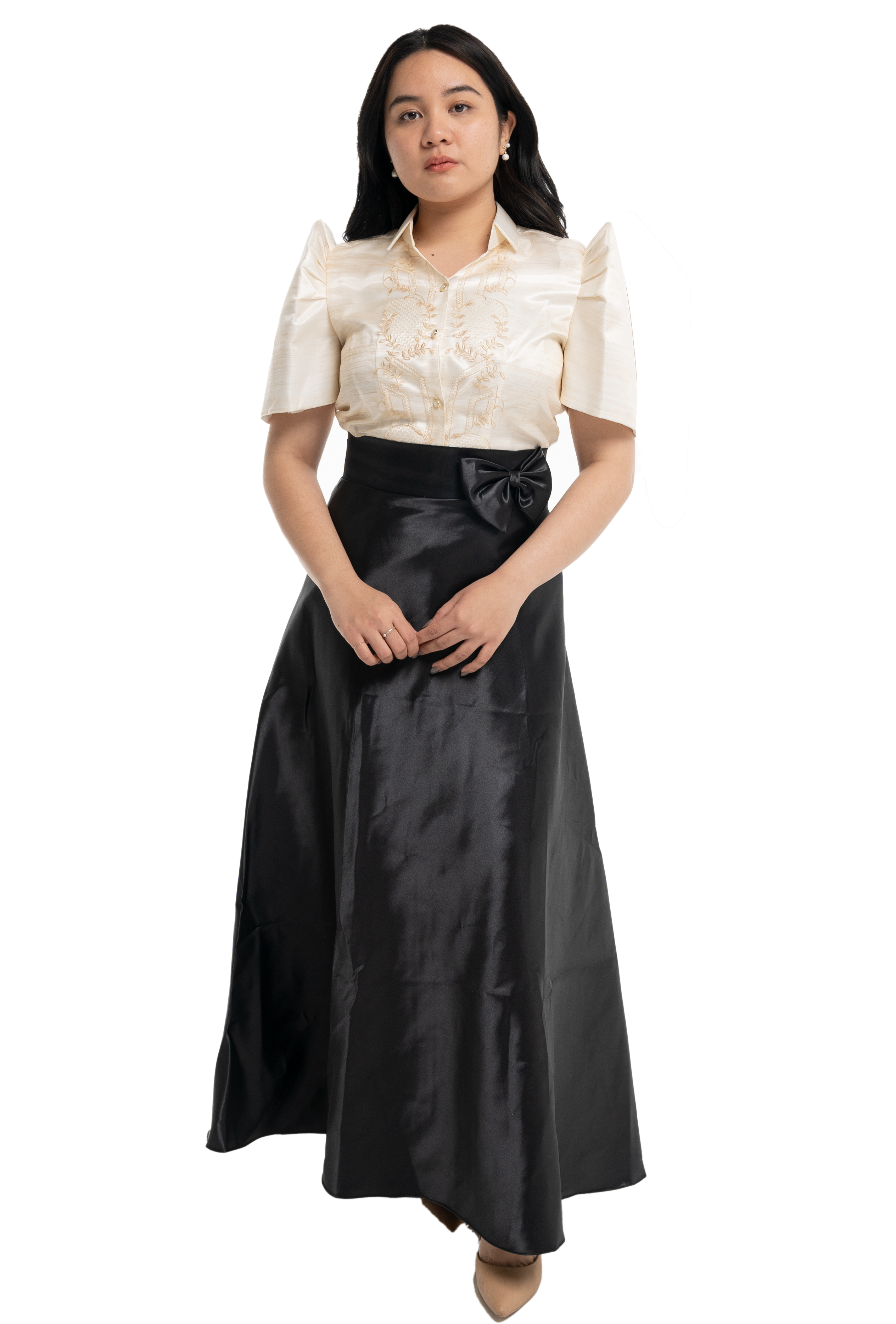 Set Organza Mestiza Top & Duchess Filipiniana Skirt 