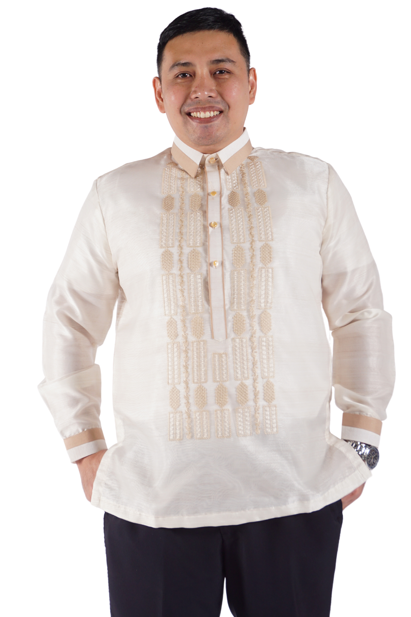 Organza Beige Barong Tagalog 