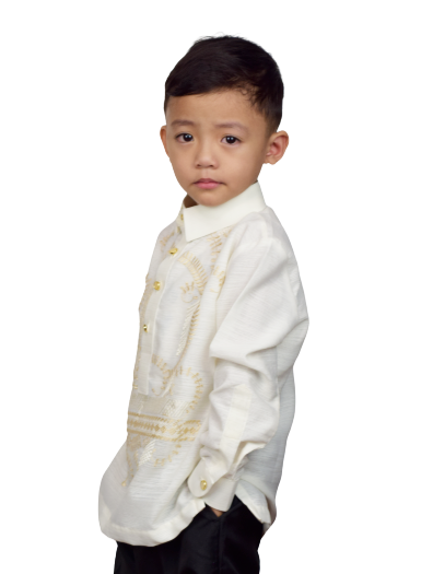 Beige Jusilyn Barong Tagalog For Boys