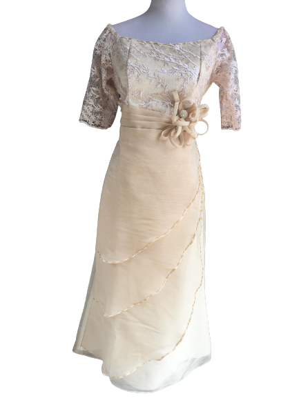 Beige Wedding Filipino Dress for Mother of the Bride