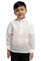 Boys Jusi Classic Ring Bearer Barong Tagalog Kids - Tucker - JS091