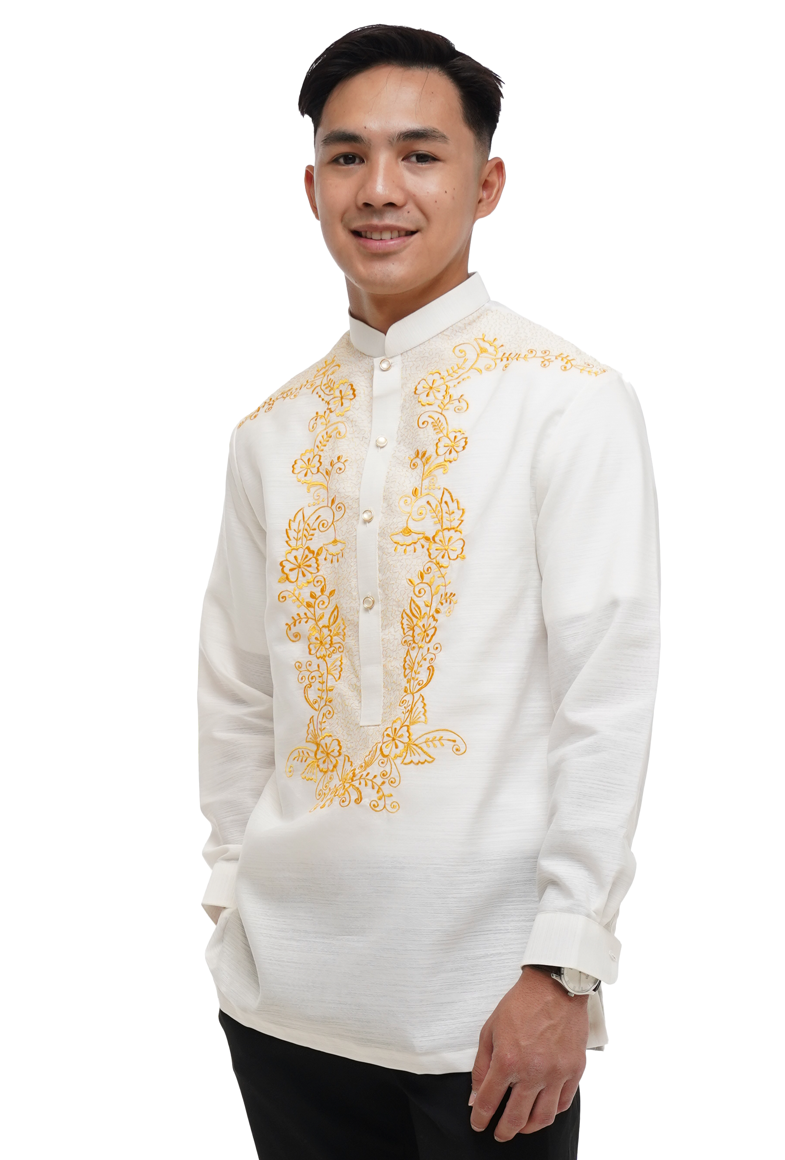 White Jusi Modern Barong Tagalog