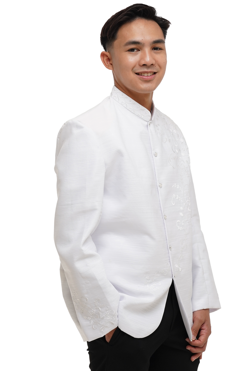 Cocoon White Premium Barong Tagalog Coat - Evan - JS43 – Barong World