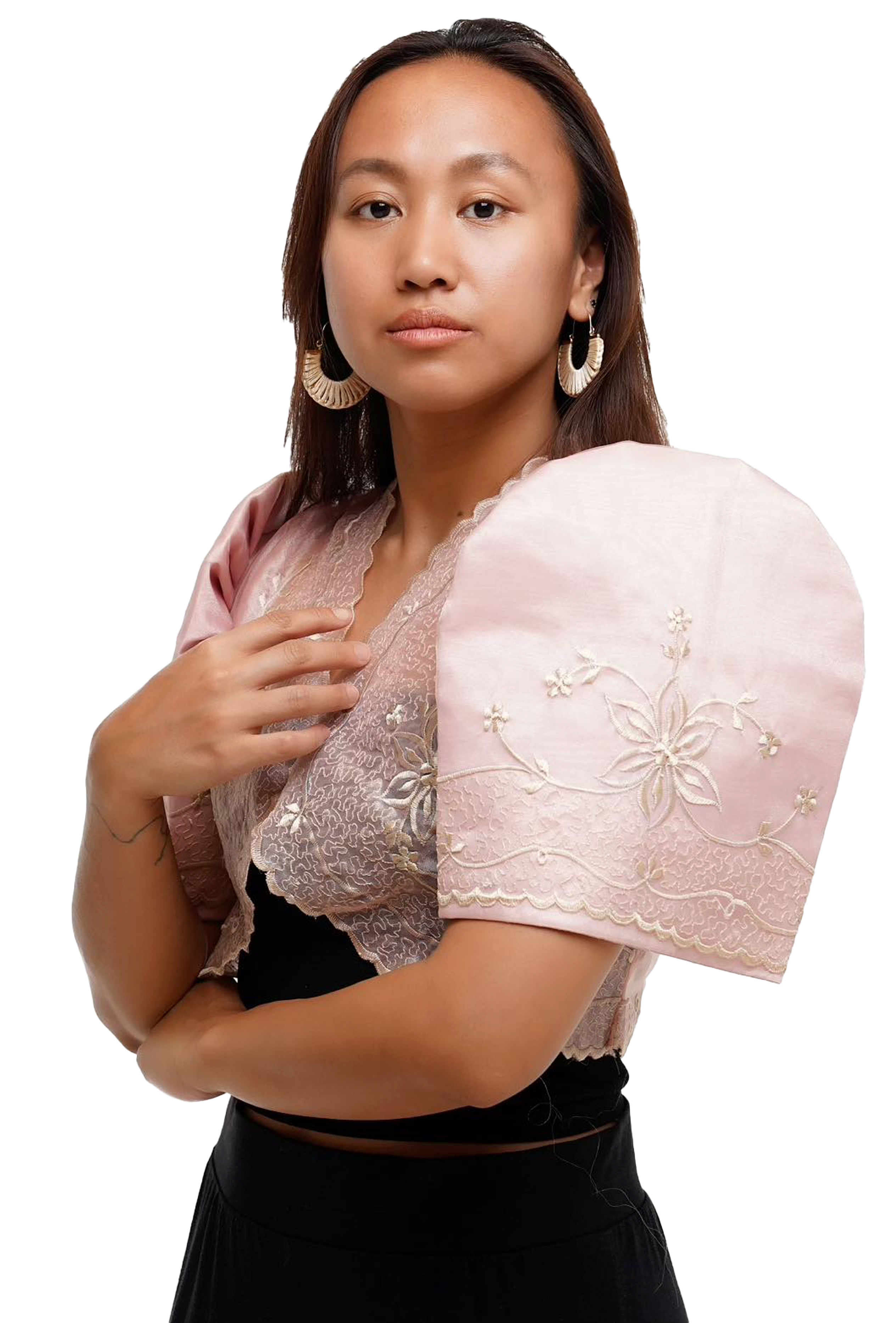 Organza Pink Classic Filipiniana Bolero