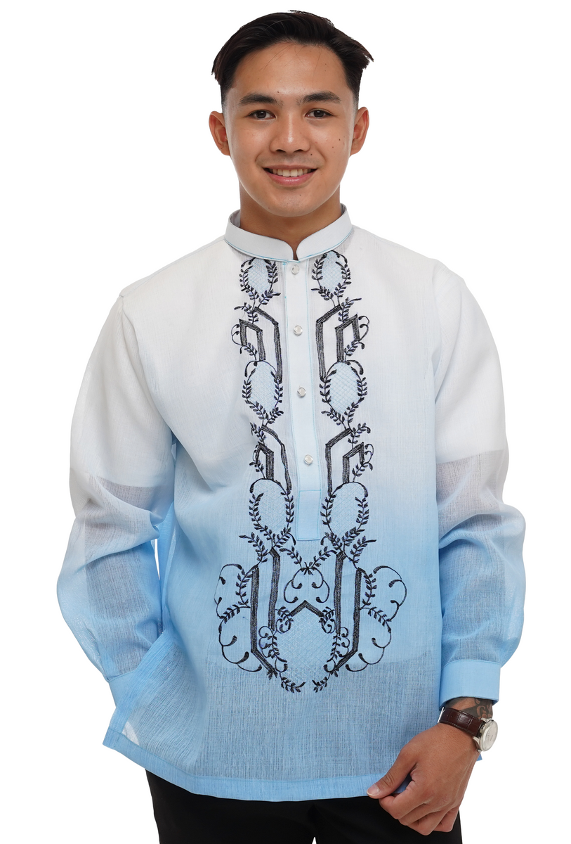 Jusi Blue Barong Tagalog - Michael JV44 For Sale – Barong World