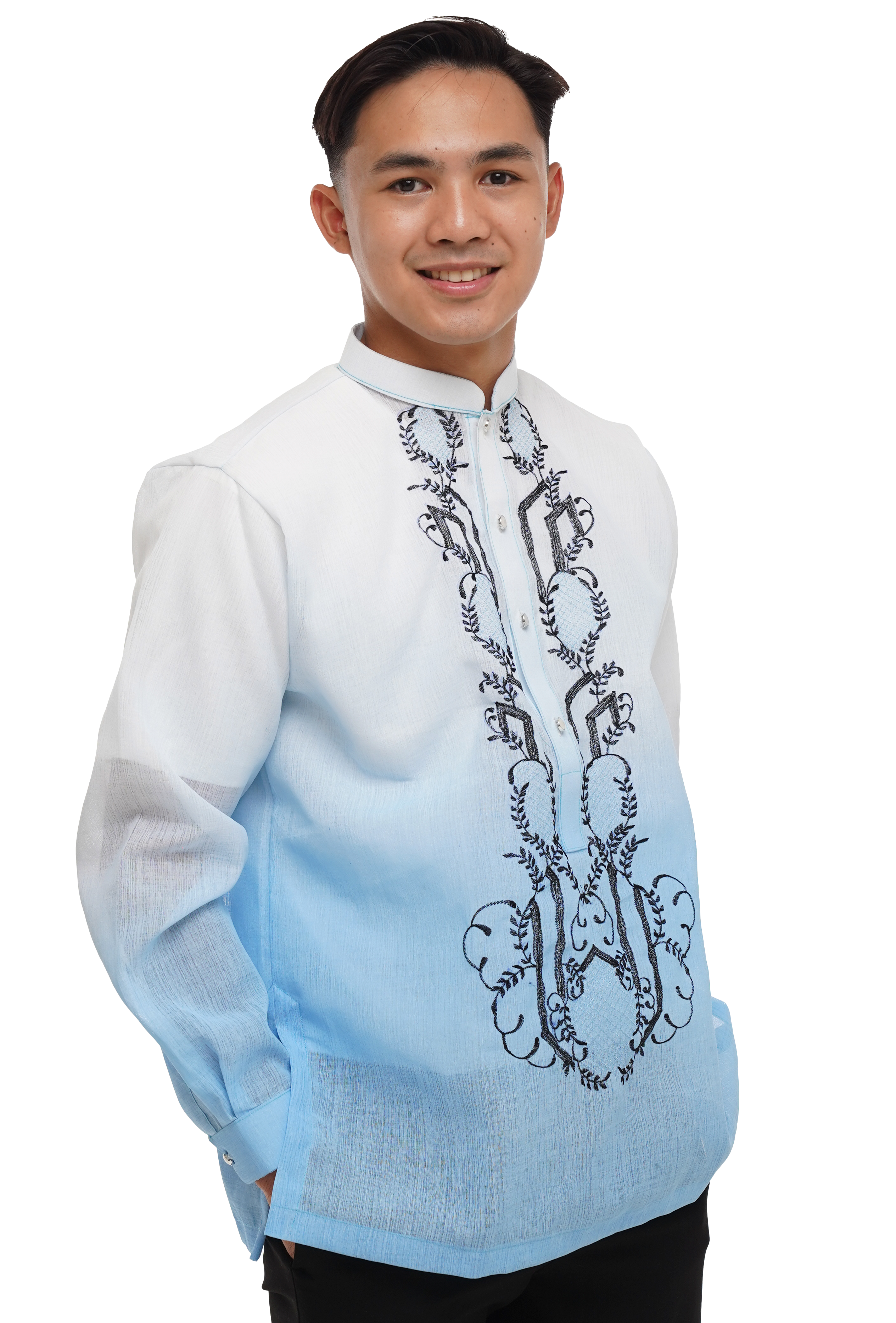 Premium Mono Blue Jusi Barong Tagalog