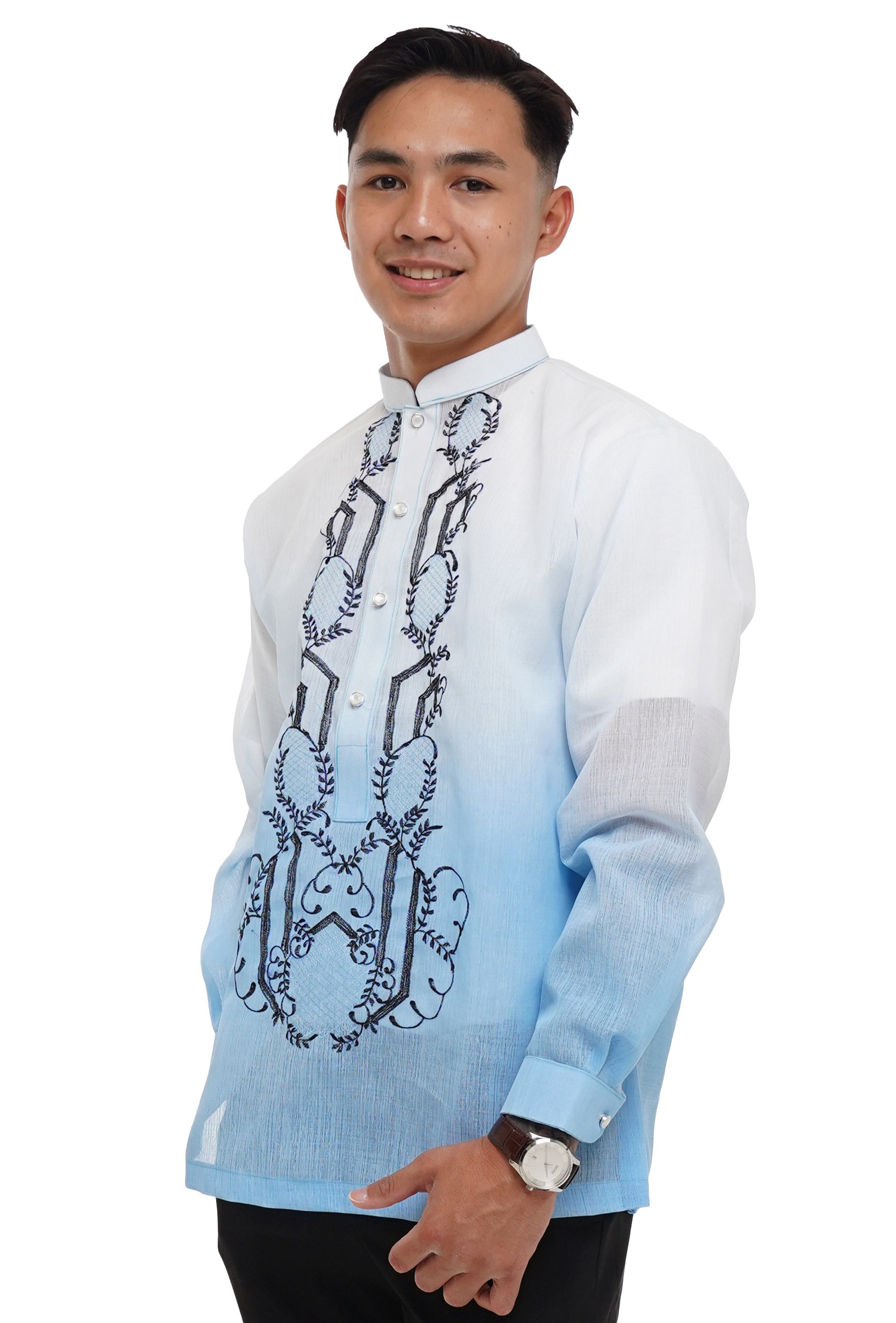 Mono Blue Modern Barong Tagalog for Men