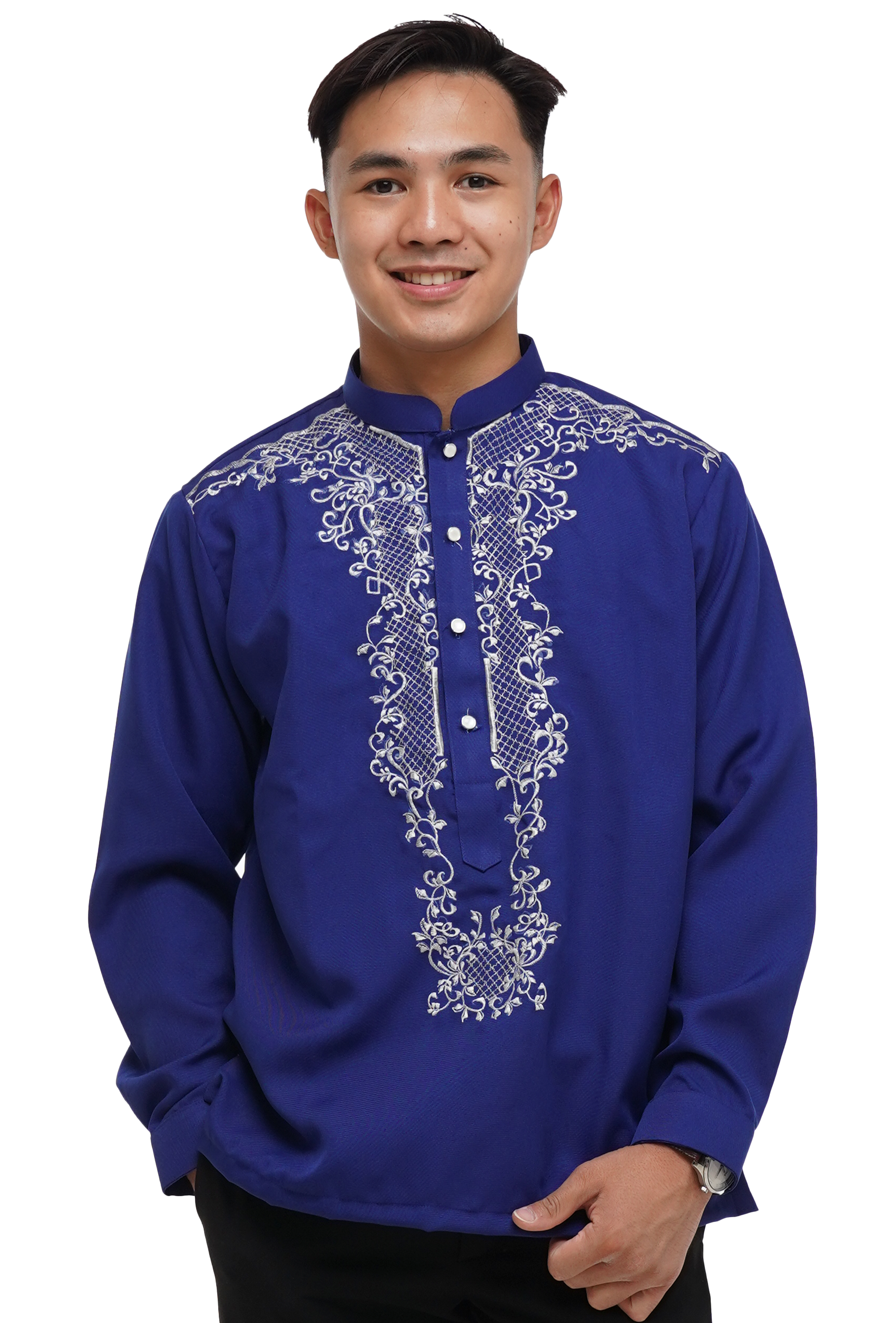 Blue Satin Barong Tagalog